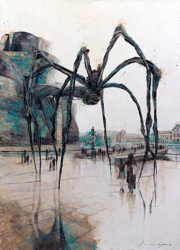 Paseando por Bilbao, Guggenheim di Fernando Arribillaga Martínez, Pittura in vendita su Singulart