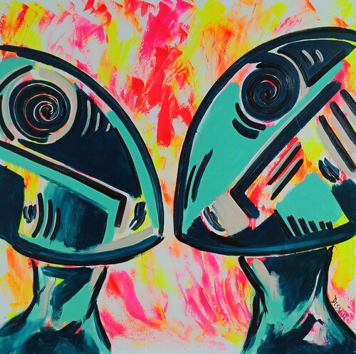 Couple d'Inadaptés... von Delphine Dessein, Malerei kaufen auf Singulart