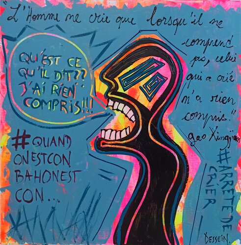 Et si t'arrêtais de crier?! von Delphine Dessein, Malerei kaufen auf Singulart