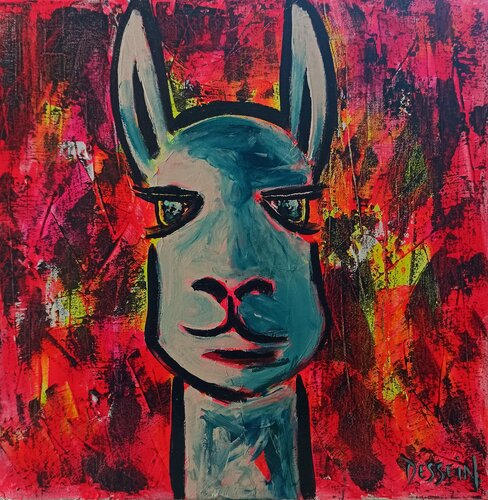 Lama von Delphine Dessein, Malerei kaufen auf Singulart