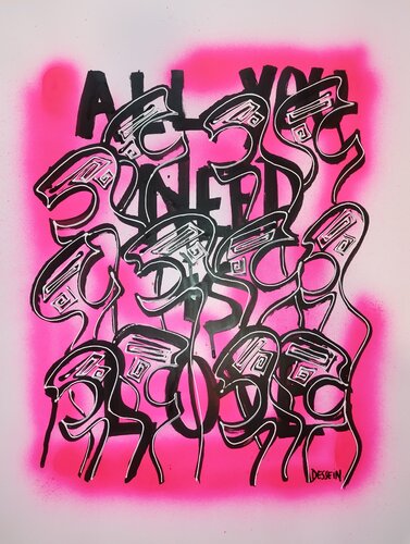 All you need is LOVE di Delphine Dessein, Pittura in vendita su Singulart