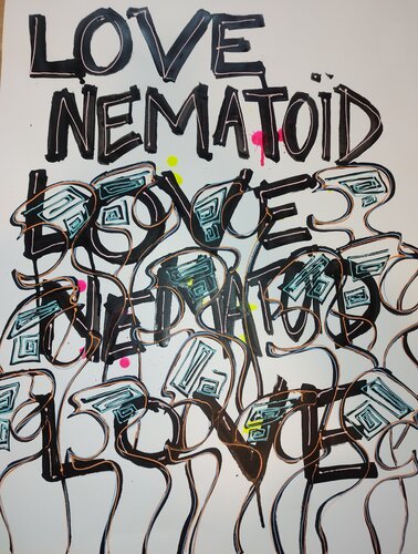Love Nematoïd by Delphine Dessein, Painting for Sale on Singulart