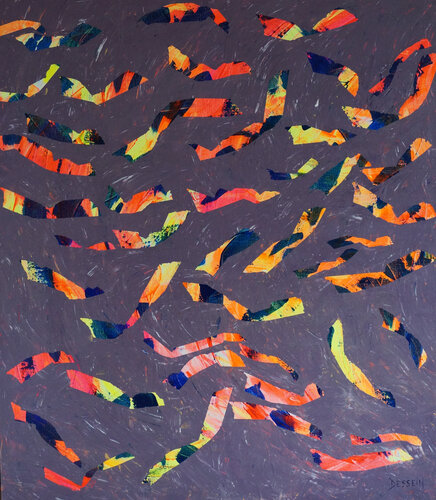 Banc de poissons 2 von Delphine Dessein, Malerei kaufen auf Singulart