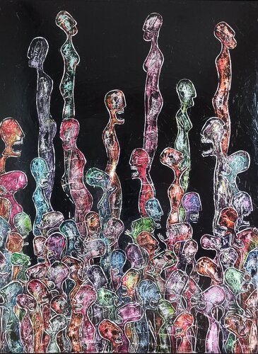 Foule de Nématoïdes van Delphine Dessein, Schilderij te koop op Singulart