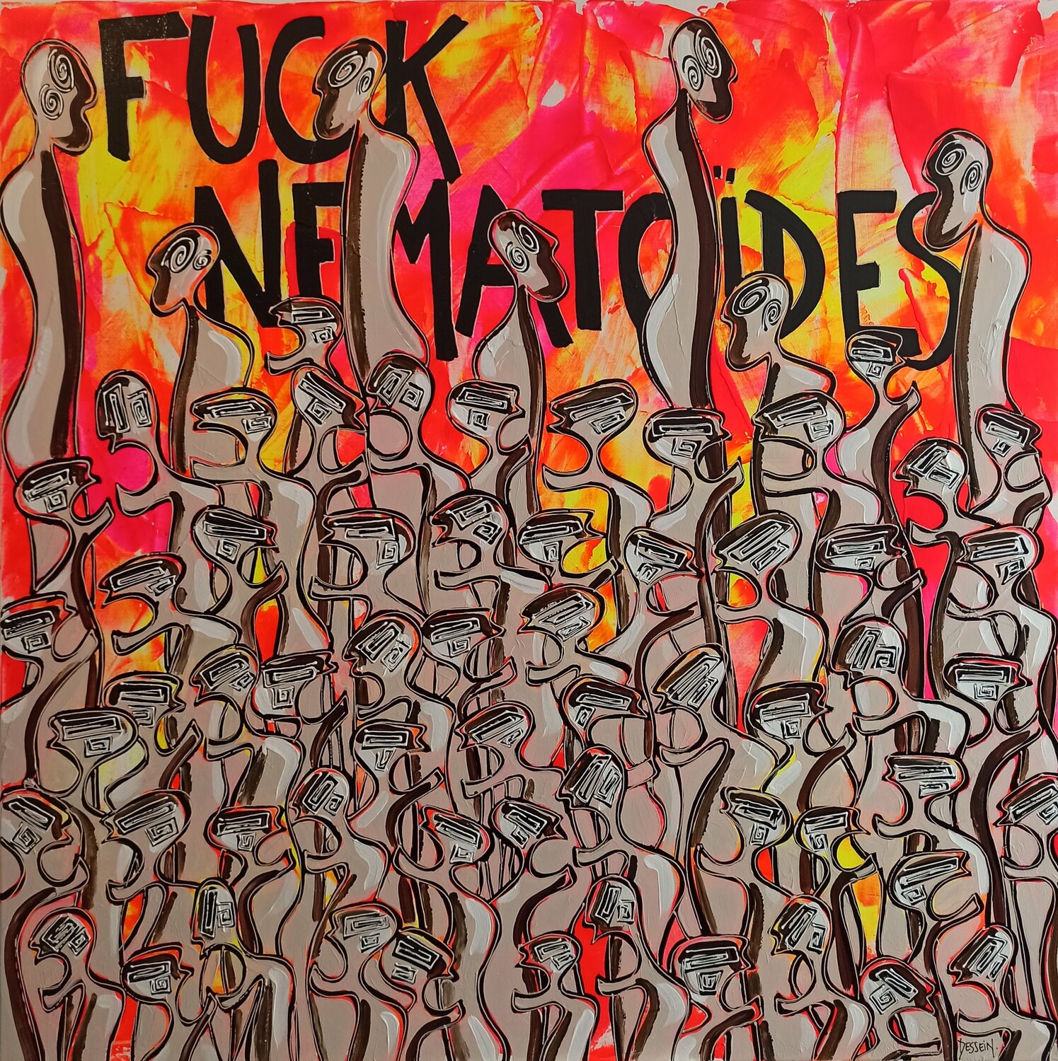 Fuck Nématoïdes 3 Delphine Dessein Originalgemälde zu verkaufen