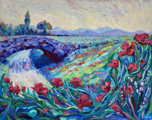 Poppies of Provence par Genia Sheyn, Peinture en vente sur Singulart