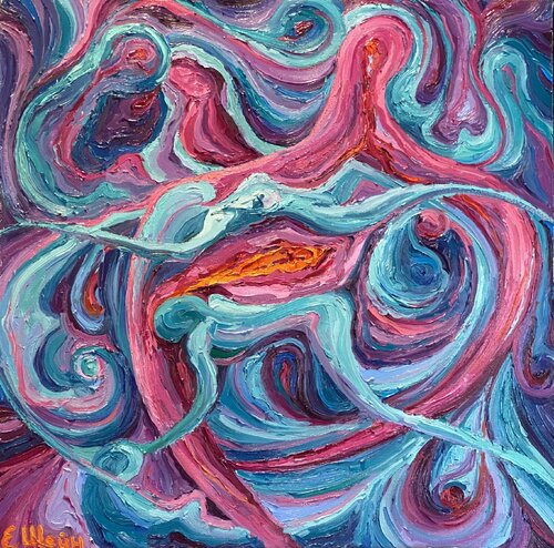 Erotic dream. The last dinner di Genia Sheyn, Pittura in vendita su Singulart