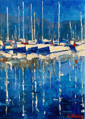 The Afternoon in the Harbor van Genia Sheyn, Schilderij te koop op Singulart