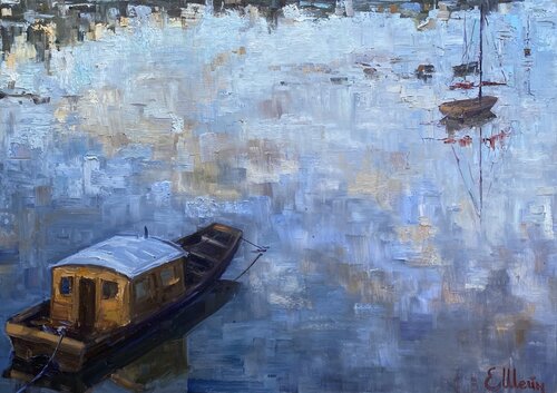 Evening on the river van Genia Sheyn, Schilderij te koop op Singulart