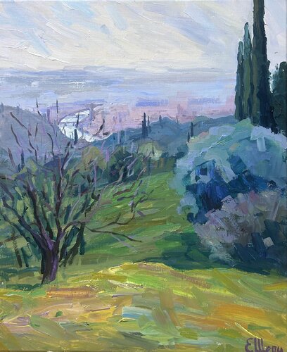 On the hills of Verona van Genia Sheyn, Schilderij te koop op Singulart