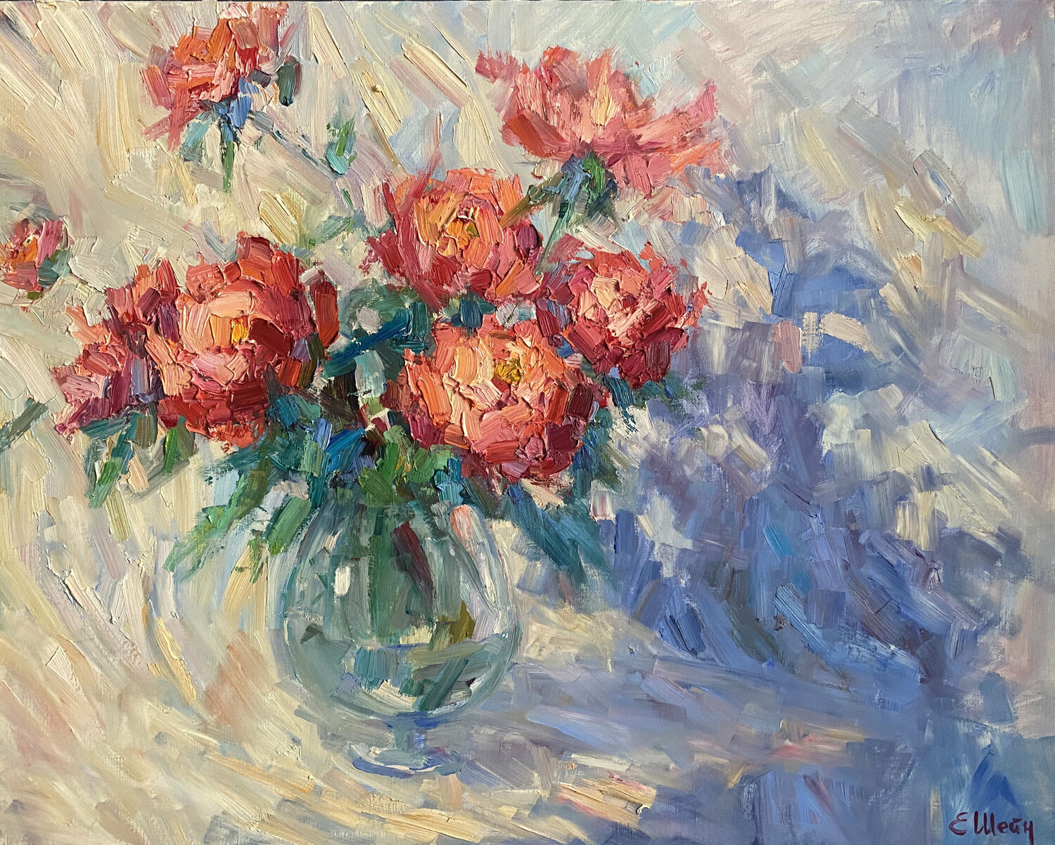 Peonies ans there shade Genia Sheyn
