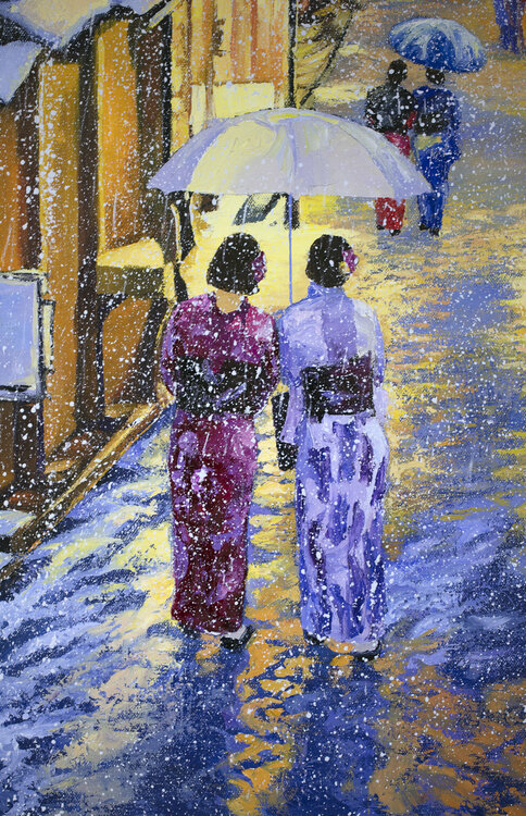 Winter Evening in Kyoto. Japan Stanislav Sidorov