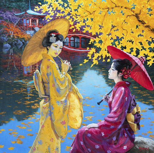Autumn Kimonos di Stanislav Sidorov, Pittura in vendita su Singulart