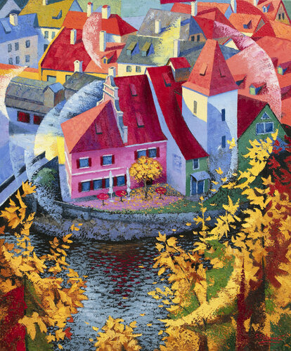 Český Krumlov van Stanislav Sidorov, Schilderij te koop op Singulart