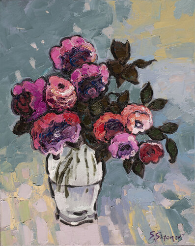 Peonies van Stanislav Sidorov, Schilderij te koop op Singulart