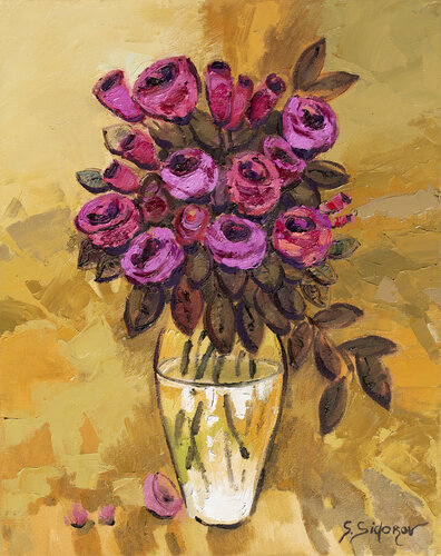 Roses in vase van Stanislav Sidorov, Schilderij te koop op Singulart