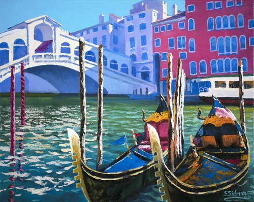 View of Venice . Gondolas van Stanislav Sidorov, Schilderij te koop op Singulart