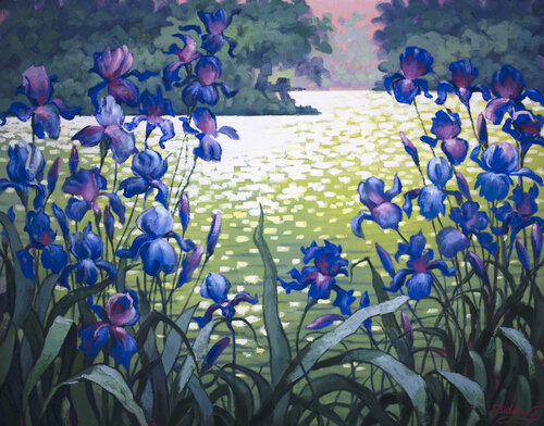 Sun Glare and Morning Irises di Stanislav Sidorov, Pittura in vendita su Singulart