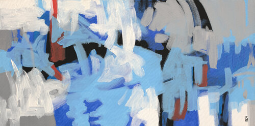 Abstract Motive. Blue Movement van Stanislav Sidorov, Schilderij te koop op Singulart
