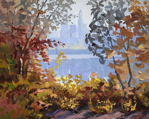 Autumn Time. Central Park. New York van Stanislav Sidorov, Schilderij te koop op Singulart
