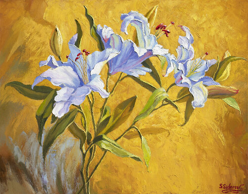 White Lilies by Stanislav Sidorov, Painting for Sale on Singulart
