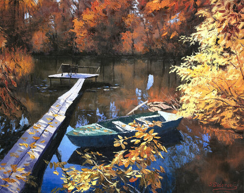 Autumn Pond by Stanislav Sidorov, Painting for Sale on Singulart