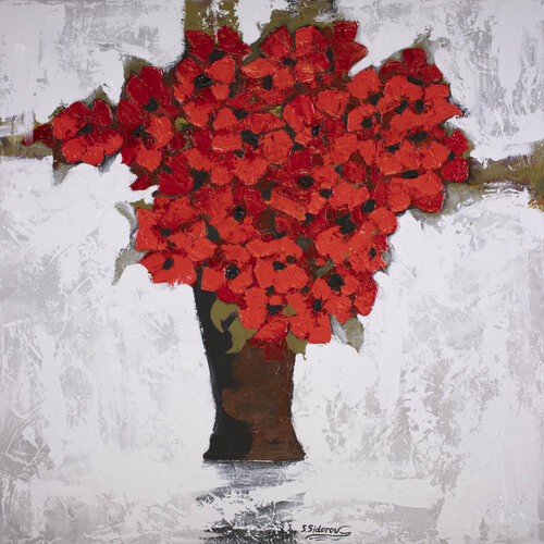 Bouquet with Red Flowers di Stanislav Sidorov, Pittura in vendita su Singulart