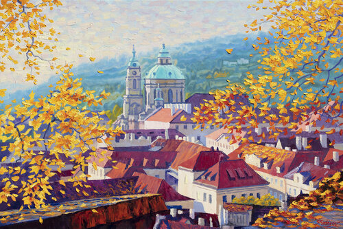 Autumn Morning. Prague. di Stanislav Sidorov, Pittura in vendita su Singulart
