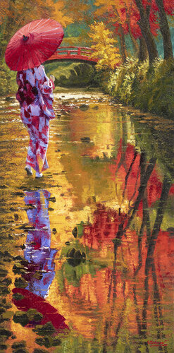 Crimson Parasol di Stanislav Sidorov, Pittura in vendita su Singulart