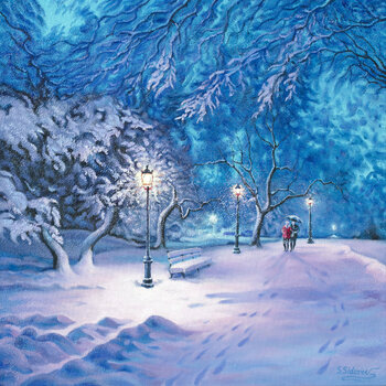 The Street Lights' Warm Glow Central Park New York Stanislav Sidorov