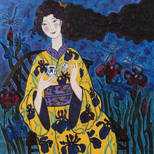 Iris Tea van Yelena Sidorova, Schilderij te koop op Singulart