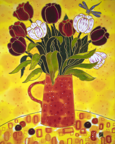 Bouquet of Tulips van Yelena Sidorova, Schilderij te koop op Singulart