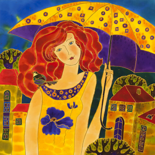 Yellow Umbrella van Yelena Sidorova, Schilderij te koop op Singulart