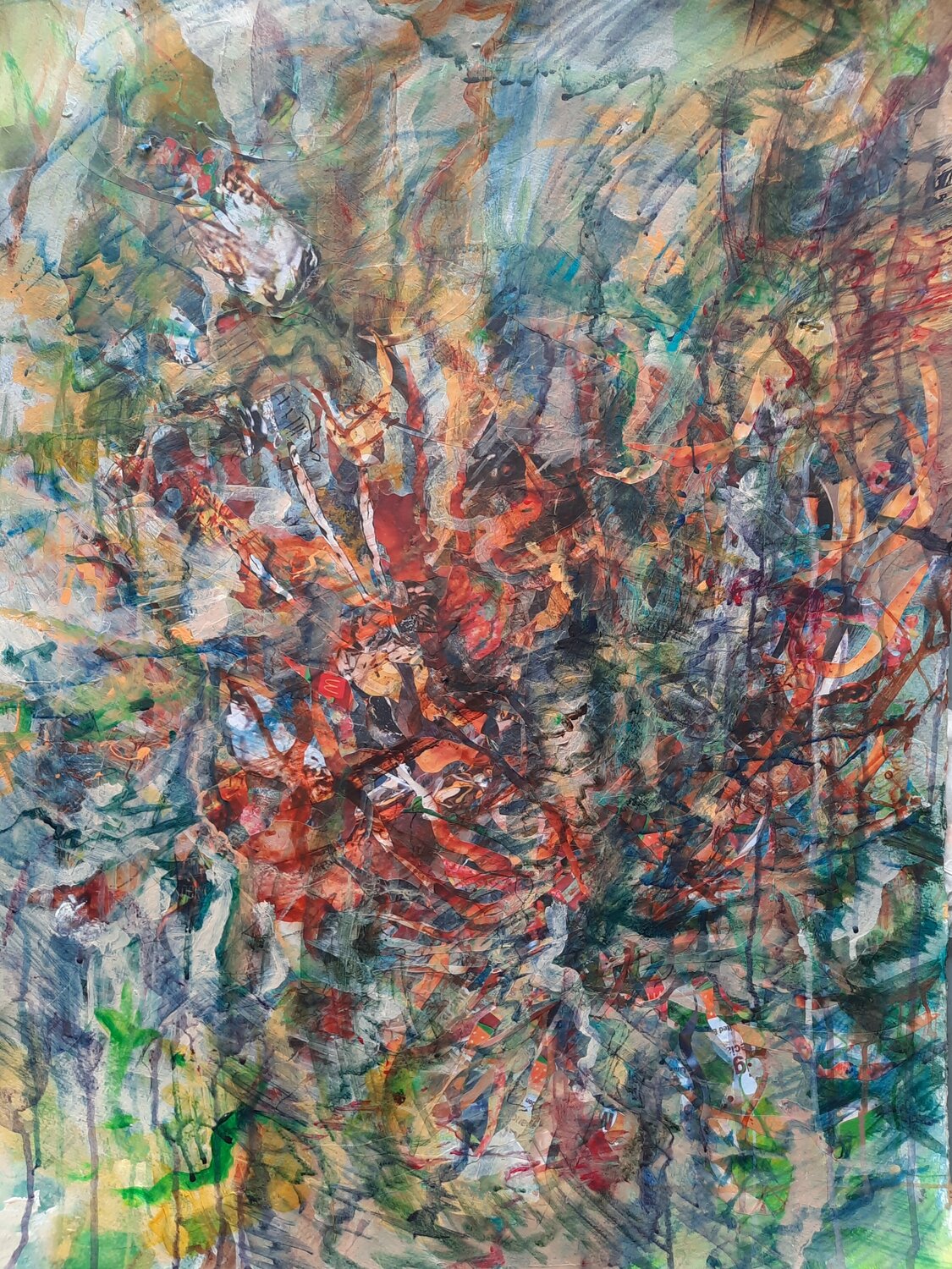 Ketchup and Mustard Theory 4 by Chadwick Moore (2021) Work on Paper Acrylic, Collage on Paper