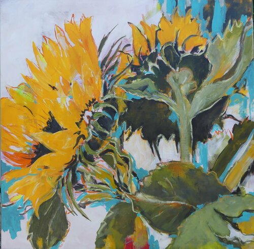 Sonnenblumen van Carola Bremkamp, Schilderij te koop op Singulart