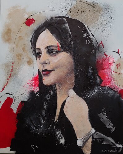 Courageous Mahsa Amini van Anita de Harde, Schilderij te koop op Singulart