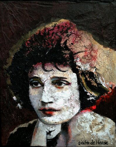 Pensive Tina Modotti van Anita de Harde, Schilderij te koop op Singulart