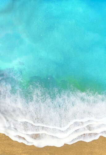 Feel Me Now - Ocean Painting - Mixed Media on Wood di Ana Hefco, Pittura in vendita su Singulart