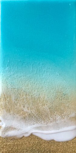 Teal Waves #24 - Seascape painting di Ana Hefco, Pittura in vendita su Singulart