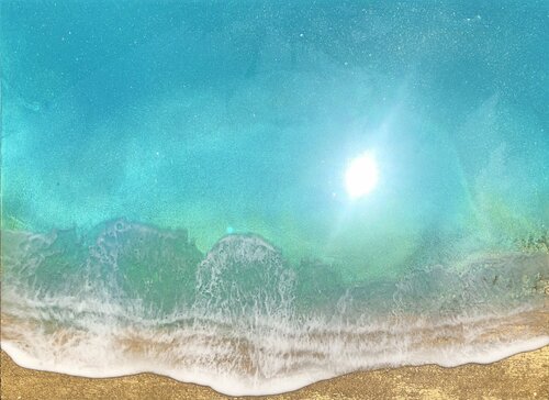 Teal Waves #14 von Ana Hefco, Malerei kaufen auf Singulart
