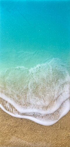 Teal Waves #7 di Ana Hefco, Pittura in vendita su Singulart