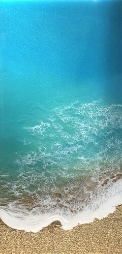 Teal Waves - Dreaming is living di Ana Hefco, Pittura in vendita su Singulart