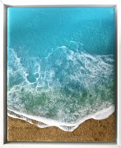 Teal Waves - Ocean, beach, sun di Ana Hefco, Pittura in vendita su Singulart