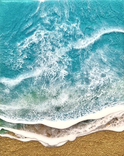 Teal Waves - Freedom di Ana Hefco, Pittura in vendita su Singulart