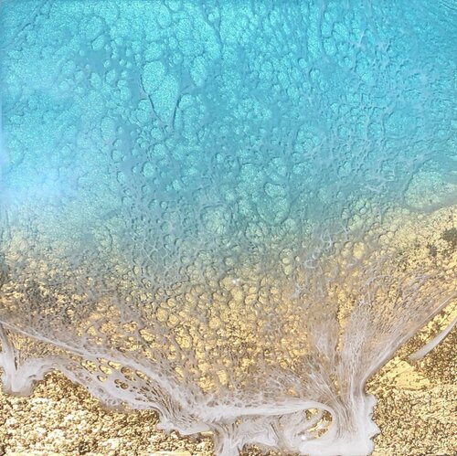 Teal Waves #25 di Ana Hefco, Pittura in vendita su Singulart