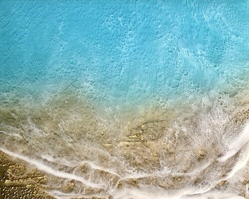 Teal Waves #26 - Seascape painting di Ana Hefco, Pittura in vendita su Singulart