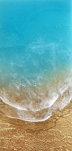 Teal Waves #28 - Seascape painting von Ana Hefco, Malerei kaufen auf Singulart