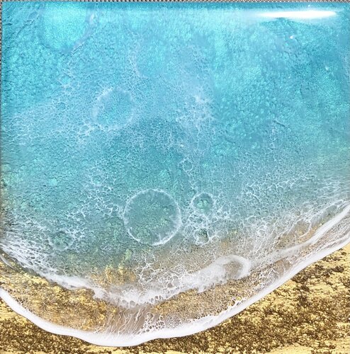 Teal Waves #30 di Ana Hefco, Pittura in vendita su Singulart