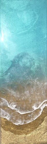 Teal Waves #31 di Ana Hefco, Pittura in vendita su Singulart