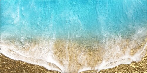 Teal Waves #37 - Seascape painting di Ana Hefco, Pittura in vendita su Singulart